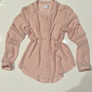 Blouse crepe fabric with lace detail, Soft pink, One Fashion by Vero Moda